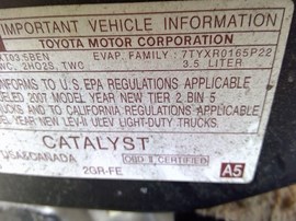 2007 TOYOTA SIENNA, GOLD, LE, 3.5L, FWD, Z25988